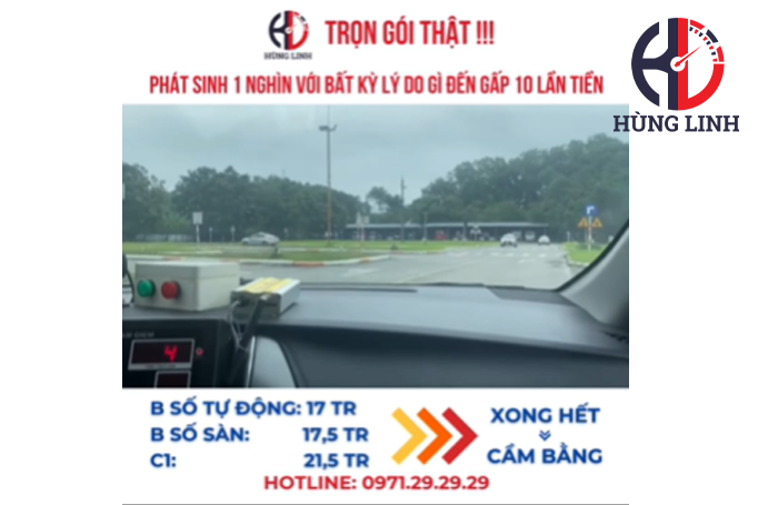 Dạy Lái Hùng Linh hướng dẫn học viên tập xe thiết bị hiệu quả