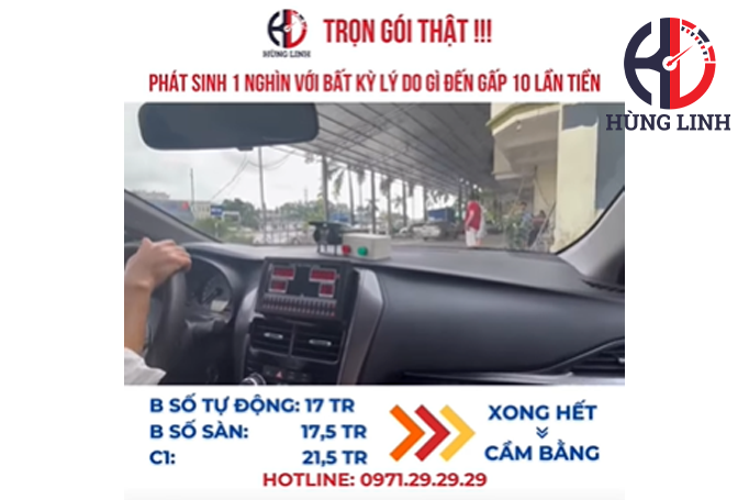 Đồng hành hướng dẫn học viên tập sa hình trên xe thiết bị trước kỳ sát hạch